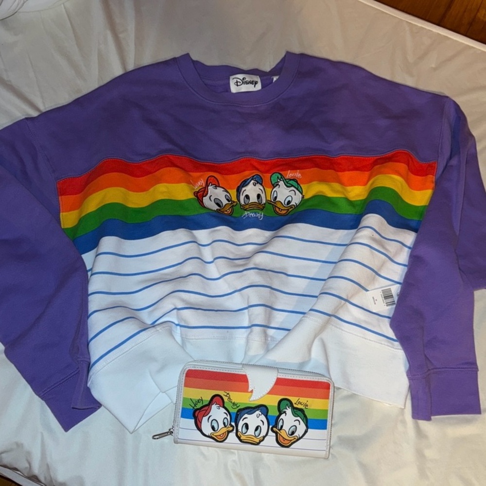 Disney Huey, Dewey, and Louie Purple Sweatshirt and Wallet